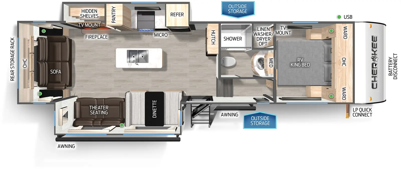 Cherokee Black Label 295SBBL Floorplan